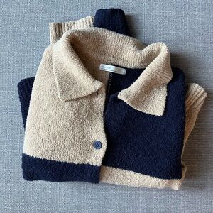 Oak + Fort Large Checkered Cardigan
